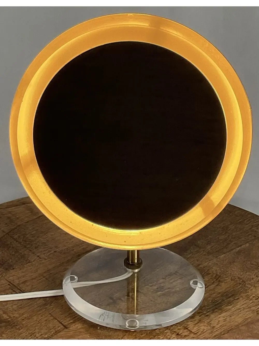 Vintage Rialto Lucite Magnifying Makeup Mirror Thumb Turn Switch